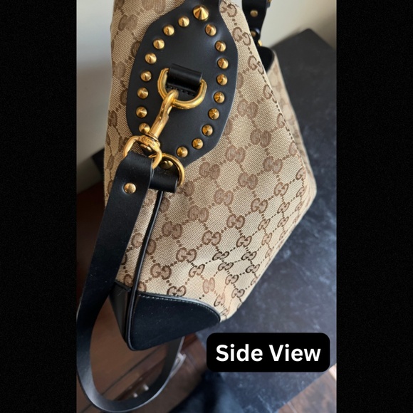 GUCCI: Studded Original GG Canvas Hobo Bag (No Damage: Only Used Once) - Picture 2 of 8